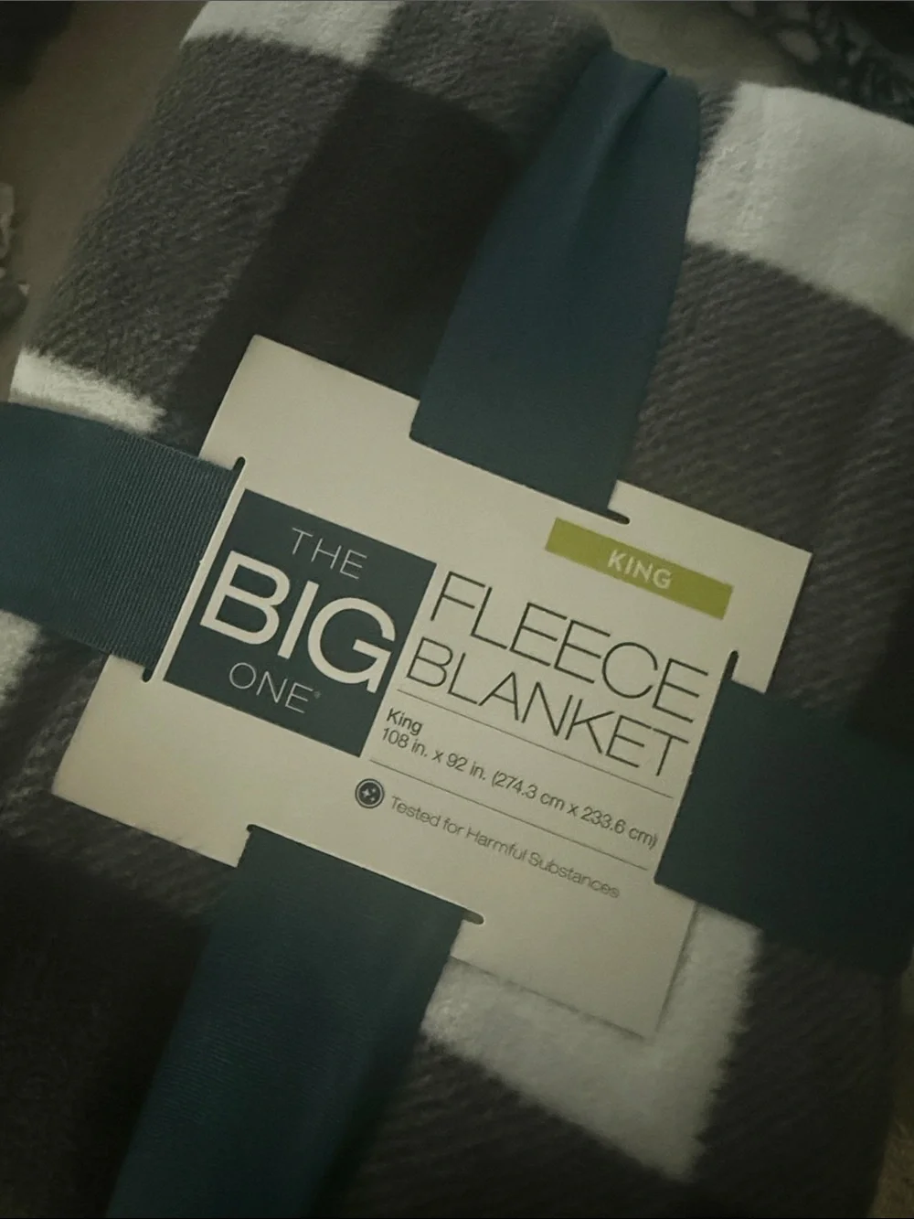 The Big One King Fleece Blanket - Gray and black White Buffalo Check
